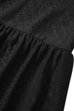 Sweet Elegant Solid Jacquard Hollowed Out Strapless Waist Skirt Dresses
