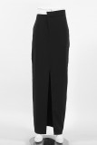Elegant Solid Slit Regular High Waist Solid Color Bottoms