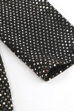 Elegant Solid Sequins Sequined O Neck Tops