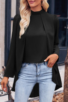 Casual Solid Patchwork Half A Turtleneck Tops