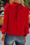 Elegant Solid Frenulum Fold Turtleneck Tops