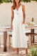 Casual Simplicity Solid Pocket Backless V Neck Loose Jumpsuits