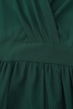 Elegant Solid Patchwork V Neck A Line Dresses