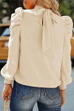 Elegant Solid Frenulum Fold Turtleneck Tops