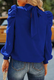 Elegant Solid Frenulum Fold Turtleneck Tops