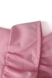 Sweet Simplicity Solid Bandage Flounce O Neck Tops