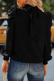 Elegant Solid Frenulum Fold Turtleneck Tops