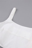 Casual Simplicity Solid Patchwork Square Collar Sleeveless Two Pieces