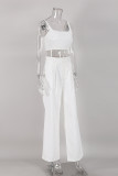 Casual Simplicity Solid Patchwork Square Collar Sleeveless Two Pieces