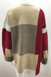 Casual Color Block Contrast Cardigan Collar Outerwear