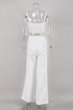 Casual Simplicity Solid Patchwork Square Collar Sleeveless Two Pieces