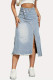 Vintage Solid Tassel Patchwork Asymmetrical High Waist Denim Skirts