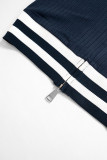 Sexy Solid Contrast Mandarin Collar Long Sleeve Two Pieces