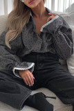Celebrities Elegant Polka Dot Lace Buckle Shirt Collar Tops