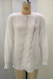 Casual Solid Hollowed Out See-through Oblique Collar Tops