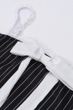 Sexy Street Striped Lace With Bow Square Collar Sling Dress Dresses