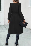 Elegant Solid Bandage V Neck A Line Dresses