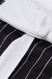 Sexy Street Striped Lace With Bow Square Collar Sling Dress Dresses