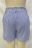 Casual Striped Pocket Straight Full Print Bottoms