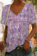 Street Gradual Change Print Sequined V Neck T-Shirts