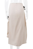 Sweet Elegant Solid Bandage With Bow High Waist Type A Solid Color Bottoms