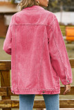 Casual Street Solid Pocket Turndown Collar Long Sleeve Loose Denim Jacket