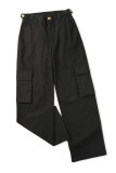 Casual Simplicity Solid Pocket Loose Low Waist Straight Solid Color Bottoms