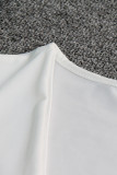 Sexy Solid Frenulum Flounce Fold V Neck Two Pieces