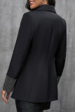 Sexy Work Solid Patchwork Turn-back Collar Outerwear