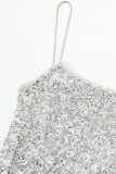 Sexy Solid Sequins Sequined U Neck Sling Dress Dresses