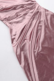 Sexy Solid Slit Mandarin Collar Evening Dress Dresses