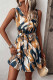 Casual Vintage Geometric Print Bandage V Neck A Line Dresses