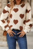 Casual Geometric Patchwork O Neck Tops