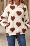 Casual Sweet Geometric Patchwork Hooded Collar Tops