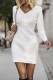 Daily Simplicity Solid Weave V Neck One Step Skirt Dresses