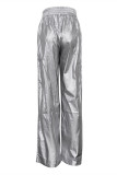 Casual Street Solid Loose High Waist Wide Leg Solid Color Bottoms