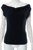 Sexy Solid Backless U Neck Tops
