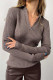 Sexy Simplicity Solid Patchwork Turndown Collar Tops