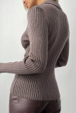Sexy Simplicity Solid Patchwork Turndown Collar Tops