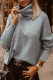Casual Solid Buttons Turtleneck Tops