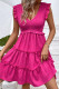 Sweet Solid Flounce V Neck Sleeveless Dress Dresses