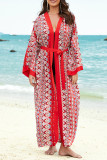 Vintage Vacation Geometric Print Bandage Swimwears Cover Up