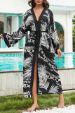 Vintage Vacation Geometric Print Bandage Swimwears Cover Up