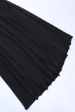 Sexy Solid Hollowed Out Backless Slit V Neck Beach Dress Dresses