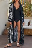 Vintage Vacation Geometric Print Bandage Swimwears Cover Up