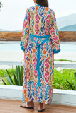Vintage Vacation Geometric Print Bandage Swimwears Cover Up