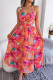 Bohemian Vacation Floral Hollowed Out Frenulum Halter Printed Dress Dresses
