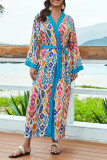 Vintage Vacation Geometric Print Bandage Swimwears Cover Up