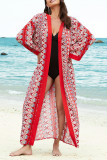 Vintage Vacation Geometric Print Bandage Swimwears Cover Up