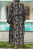 Vintage Vacation Geometric Print Bandage Swimwears Cover Up